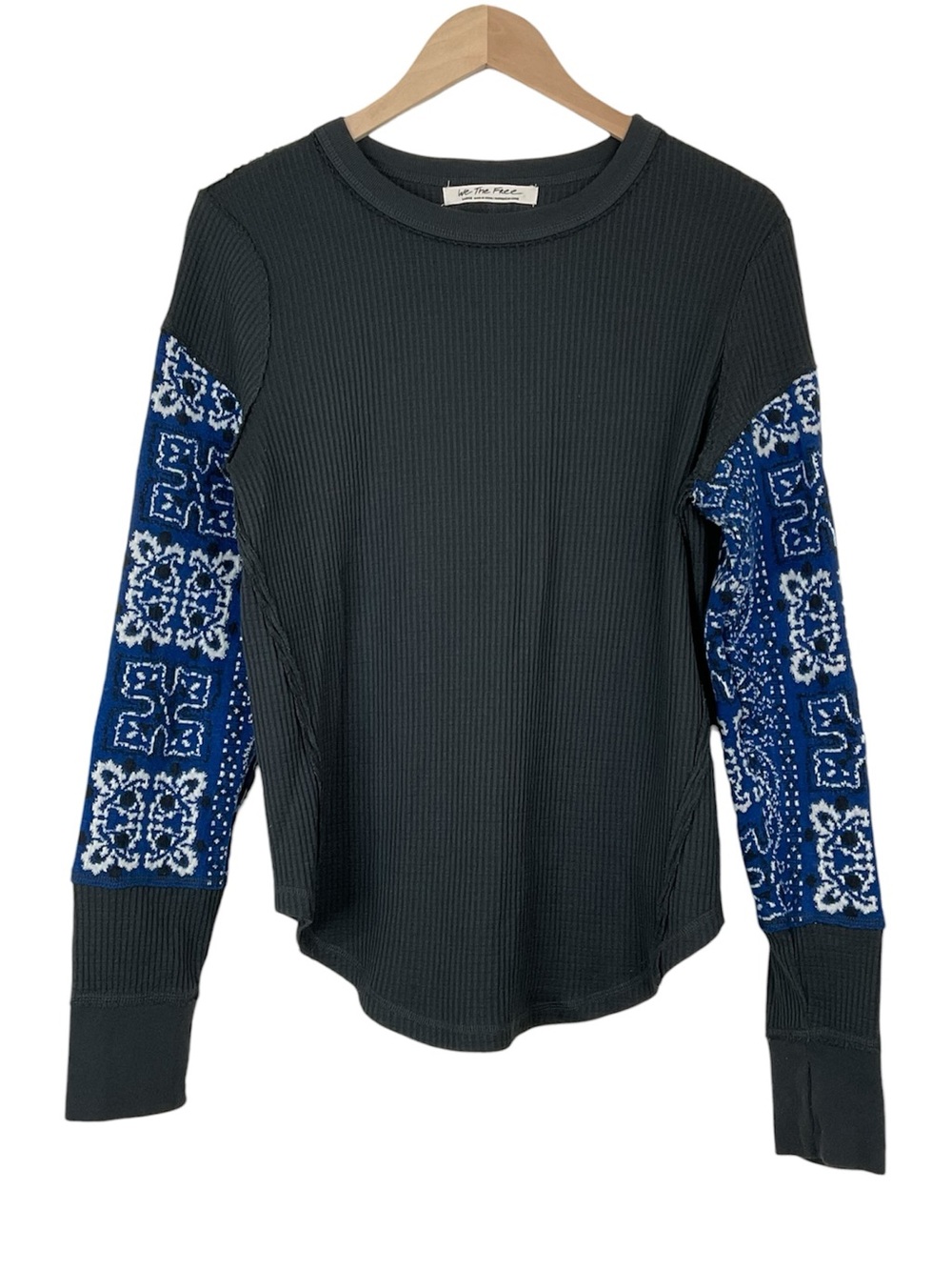 We The Free Nikki Thermal Waffle Knit Top Size Large